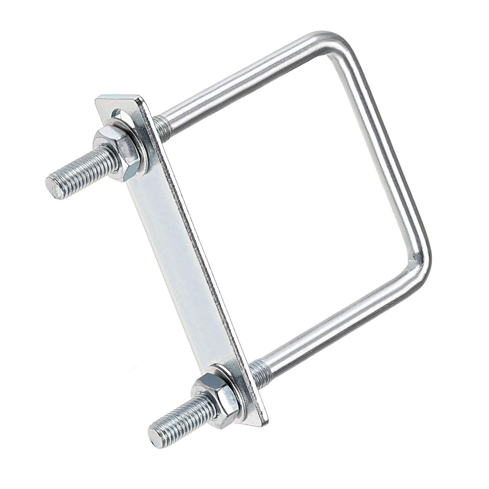 TOP-VIGOR M8 Square U-Bolts, 70mm Inner Width 120mm Length Steel U-Bolts with Nut, Plate, Washer for Building Installations Mechanical Parts Connection Cehicles Ships — image 1