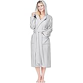 PAVILIA Women Robe with Hood, Fleece Fluffy Soft Long Hooded Robe, Plush Fuzzy Cozy Warm Bathrobe Shower Spa