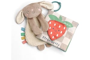 Itzy Ritzy Bunny Lovey & Crinkle Book Gift Set - Learn & Snuggle Gift Set Includes Soft Sherpa Bunny Lovey & Soft Book with F