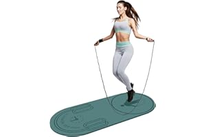 LERYG 8/20/30mm Jump Rope Mat Fitness Exercise Mat Durable, Non-Slip, Workout Mats with Jump Rope & Carrying Bag for Home Gym Flooring (55"x 24")