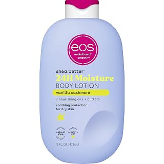 eos Shea Better Body Lotion- Vanilla Cashmere, 24-Hour Moisture, 16 fl oz | Natural Shea Butter & Oil, Whipped Vanilla & Cara