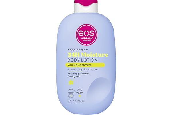 eos Shea Better Body Lotion Vanilla Cashmere, 24-Hour Moisture Skin Care, Lightweight & Non-Greasy, Natural Shea, Vegan, Vani