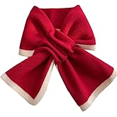 Wool Winter Scarf for Women Knit Color Block Neck Warmer Soft Lightweight Scarves Casual Outdoor Wear Accessory