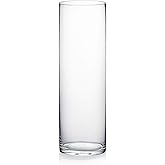 WGV Cylinder Vase, Diameter 5", Height 16", Clear Glass Floral Planter Container, Tall Centerpiece Arrangement for Wedding Party Event Home Office Decor, 1 Piece