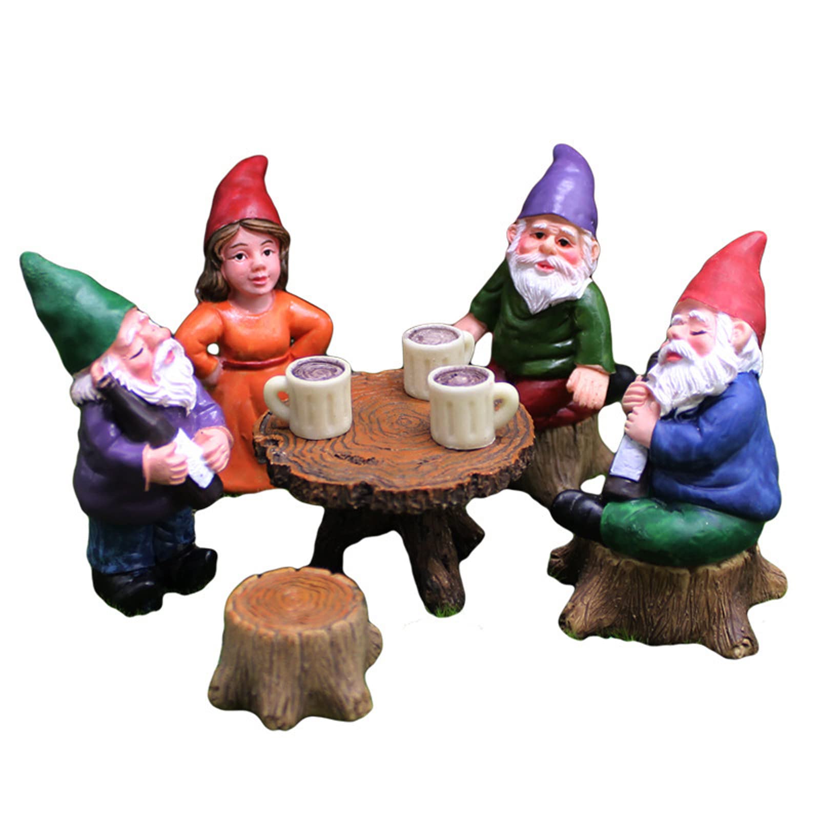 Set of 6Pcs Miniature Gardening Drinking GnomesMini Garden Gnome Statue Dwarf FigurinesOutdoor Funny Garden Gnomes Decoration Statue Dwarffor For Pation Yard Lawn Indoor Tabletop Home.