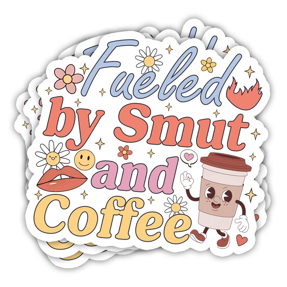 Photo 1 of (3PCS) Fueled by Smut and Coffee Sticker, Kindle Sticker, Smutty Book Sticker, Bookish Sticker, Book Sticker for Kindle Adult, Smut Sticker, Reading Sticker for Kindle