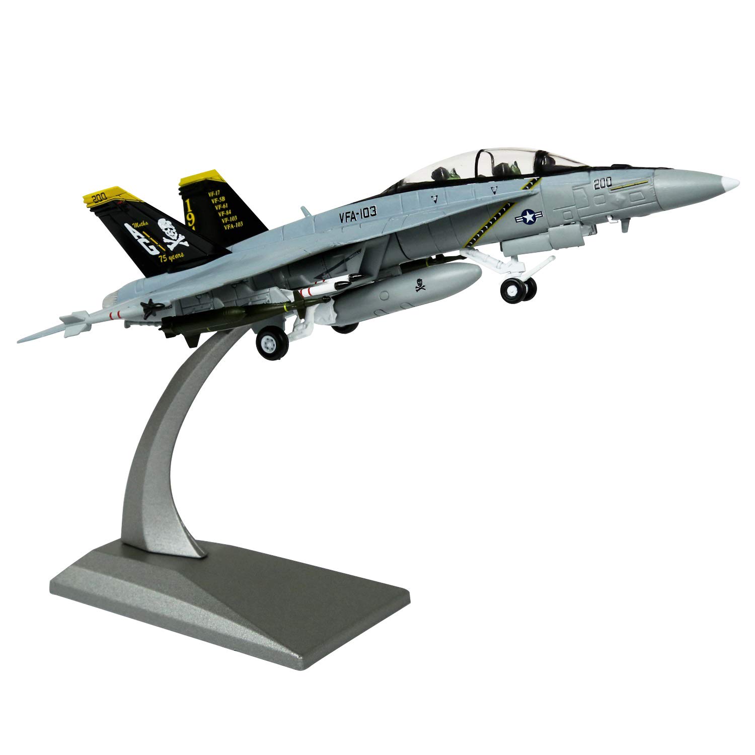 HANGOU 1/100 F18-Hornet Fighter Jet Plane Model Alloy Diecast Model Aircraft for Gift or Collection Model