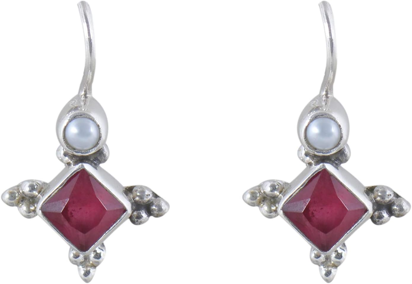 925-92.5 Sterling Silver Real Amethyst,peridot,cubic zirconia,ruby,pearl,emerald Stone Fashion Stud Drop Earrings for Women