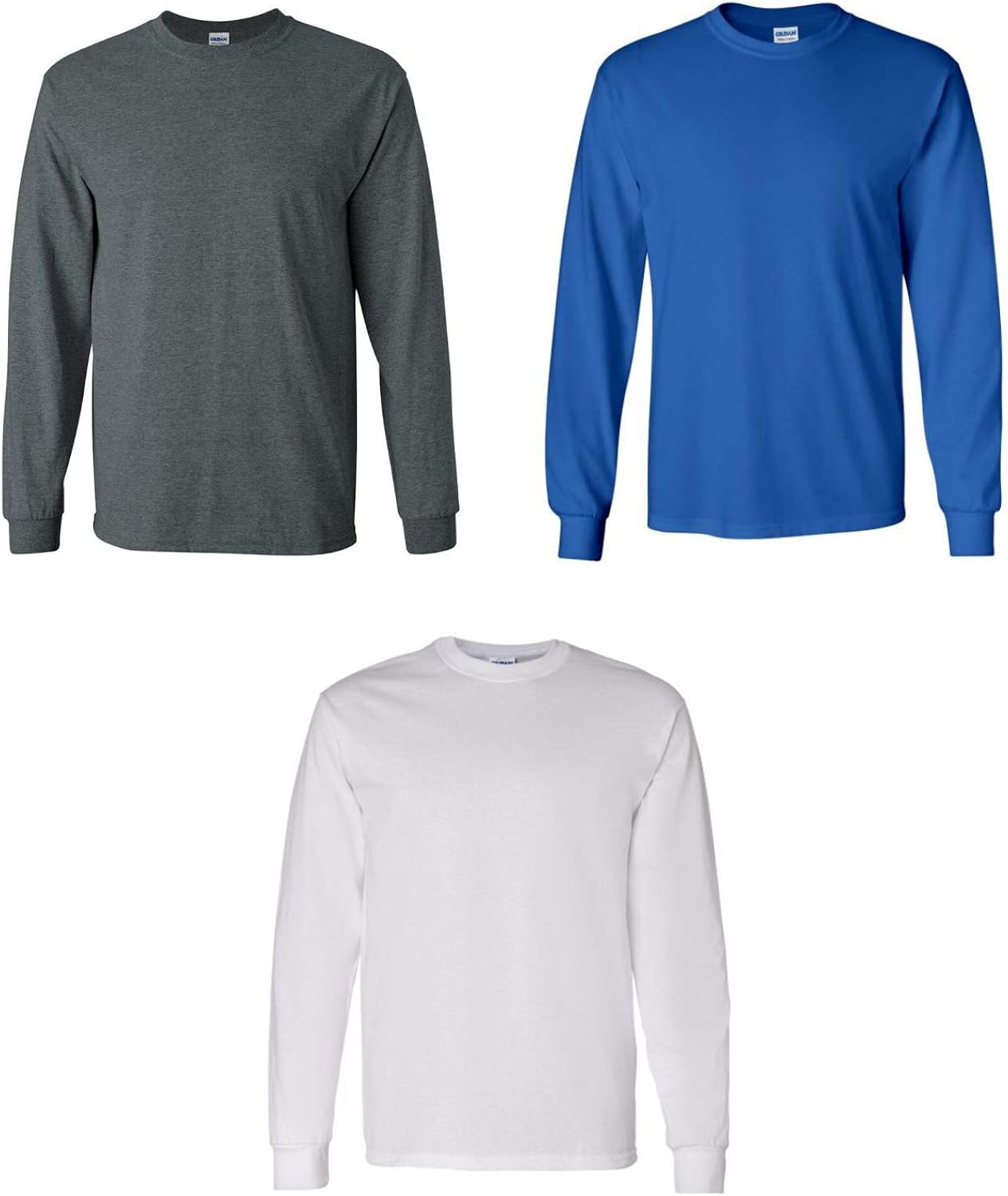Gildan Men's Ultra Cotton Adult Long Sleeve T-Shirt, 2-Pack | 