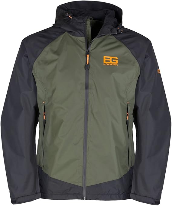 Bear Grylls Men's BG Core Waterproof Jacket, Adven Green/Black, XXLarge Amazon.co.uk Clothing