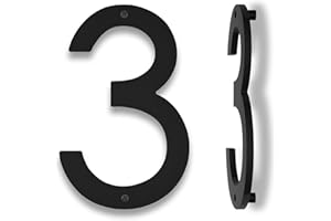 HOUSEDIGITS 10 Inch Modern Floating House Numbers for Outside, Large Black Address Number with Nails Kit & Template, Easy to Mount for Exterior House Address - Ideal for Garage Gates, Streets, and Farmhouses, Numbers for Address on House (Number 3)