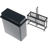 MUHWA 24 Places Microscope Slides Staining Rack and Jar, Gray