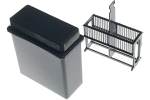 MUHWA 24 Places Microscope Slides Staining Rack and Jar, Gray