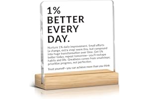 HKDGVRTB 1% Better Every Day Motivational Desktop Decoration Art Inspirational Wall Decoration Pictures Growth Mindset Self Improvement Quote Poster Prints for Office Gym Classroom or Home Décor