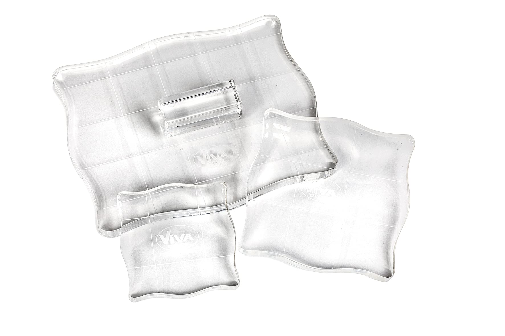 Viva Decor 7 x 7/ 10 x 10/ 13 x 16 cm Acrylic Block in a Blister with Handle, Set of 3