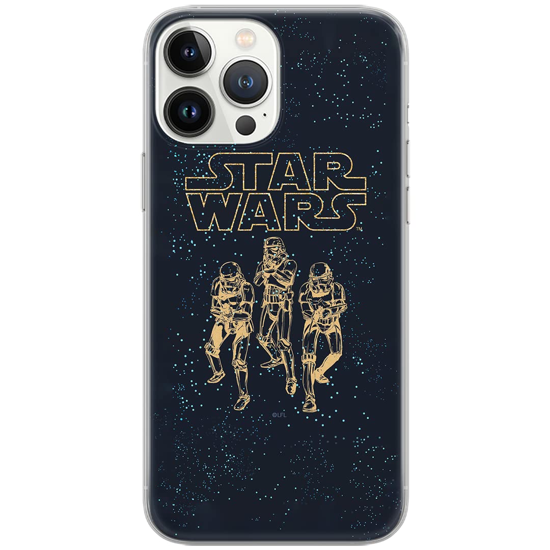 ERT GROUP mobile phone case for iPhone 13 PRO MAX original and officially licensed Star Wars pattern 005 Blue optimally adapted to the shape of the mobile phone, case made of TPU