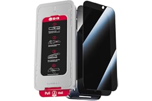 X-it 2-Packs Screen Protector for iPhone 16 Pro Private 9H+ Military Grade Tempered Glass, Anti-Scratch, Auto-Dust Removal, B