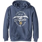 Harry Potter Warner Brothers and the Deathly Hallows Waiting For Hogwarts Letter Youth Pullover Hoodie Navy Blue Heather