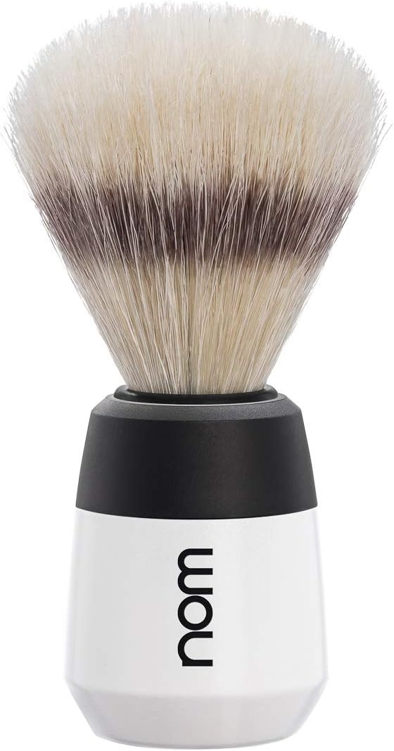 nom Max Natural Bristle Shaving Brush, White