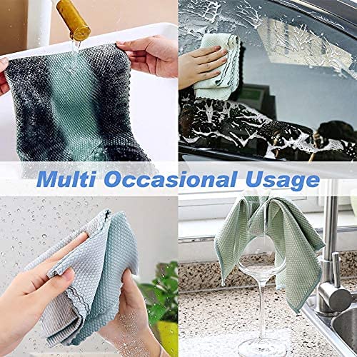 10 Pack Fish Scale Microfiber Polishing Cleaning Cloths Cleaning Rags