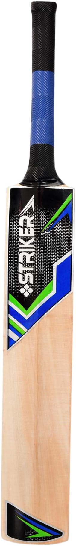 Striker Cricket Bat - Kashmir Willow Leather Ball Cricket Bat. Curved Shape, Cane