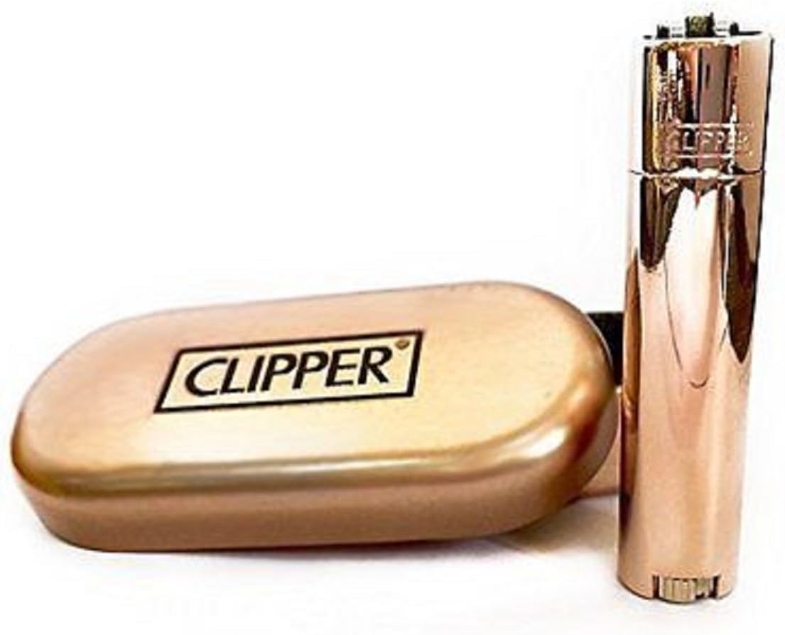 Clipper – Mechero con relieve de Metal oro rosa caja de cromo: Amazon.es: Hogar