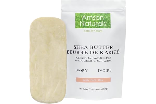 Shea Butter 1 lb / 454 g-100% Natural Raw Unrefined Ivory-Use Alone or in DIY Recipes, Body Butters, Lotions, Soap, Lip Balms