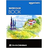 Amazon Basics Watercolor Pad, 9"x12", 140 lb / 300 gsm, 30 Sheets, White