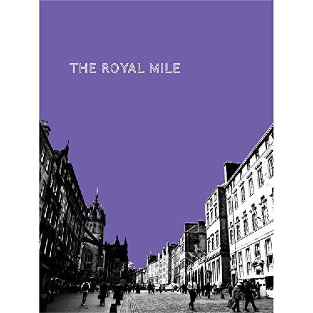 Wee Blue Coo Royal Mile Edinburgh Scotland Famous Street Purple Canvas Art Print