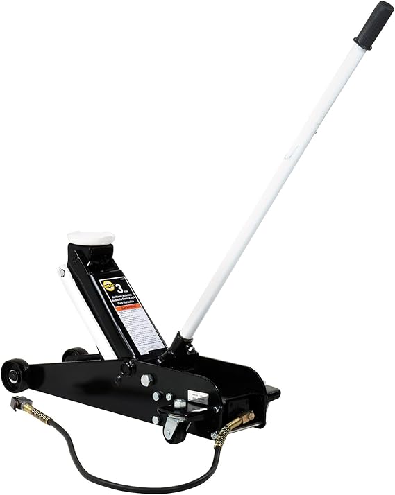 Omega 21032 Black Air/Hydraulic Service Jack3 Ton Capacity, Floor