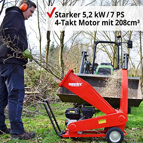 Hecht Benzin Häcksler mit kraftvollen 7,0 PS 4-Takt Motor und 208 ccm - ideal für dickes und sperriges Holz/Ãste â Mit moderner und brandneuster Technik â Häcksler Benzin (Häcksler Benzin Rot) – Bild 7