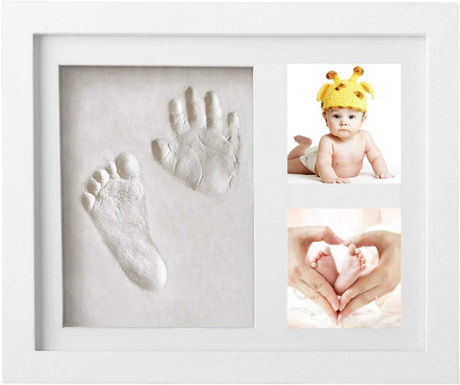 Paw Print Kit, Footprint Handprint kit, DIY Paw Print Frame Kit - Safe, Non-Toxic Ink & Clay for 3D Cat & Dog Pawprint Keepsake, Personalized Memorial & Holiday Gift, No-Mess Photo Display Frame