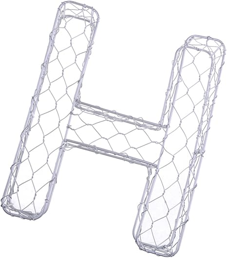 Amazon アルファベット鉄ワイヤーリースフレーム多肉植物鍋金属プランター植物ホルダー H フラワースタンド 園芸ラック