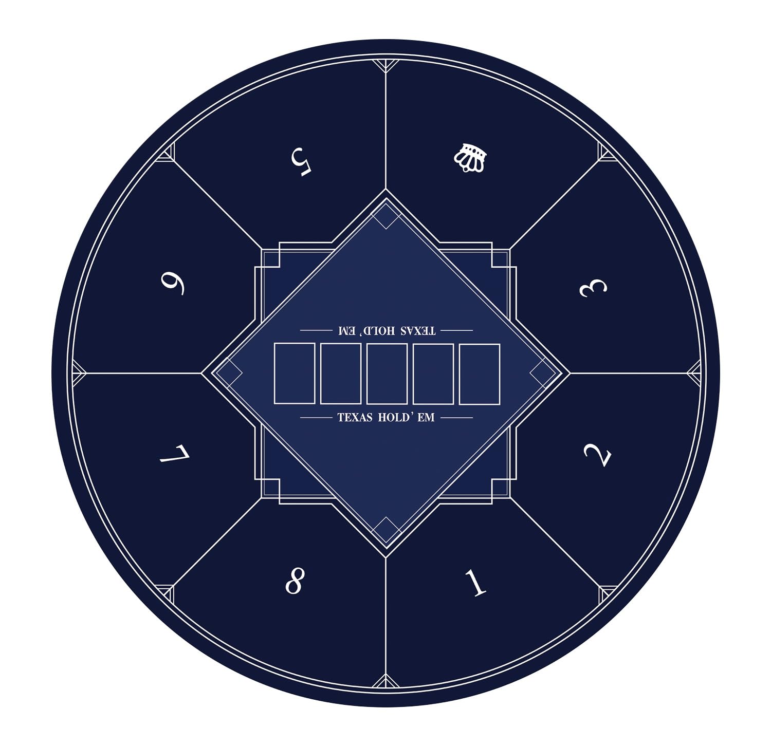 LaiEr Round Poker Mat, 24/31/39/47/55/63 inch 6-10 Person Texas Poker Rubber Mat, Foldable Tabletop, Portable Poker Tabletop, Suitable for Poker Games, Blackjack, Casino Layout.