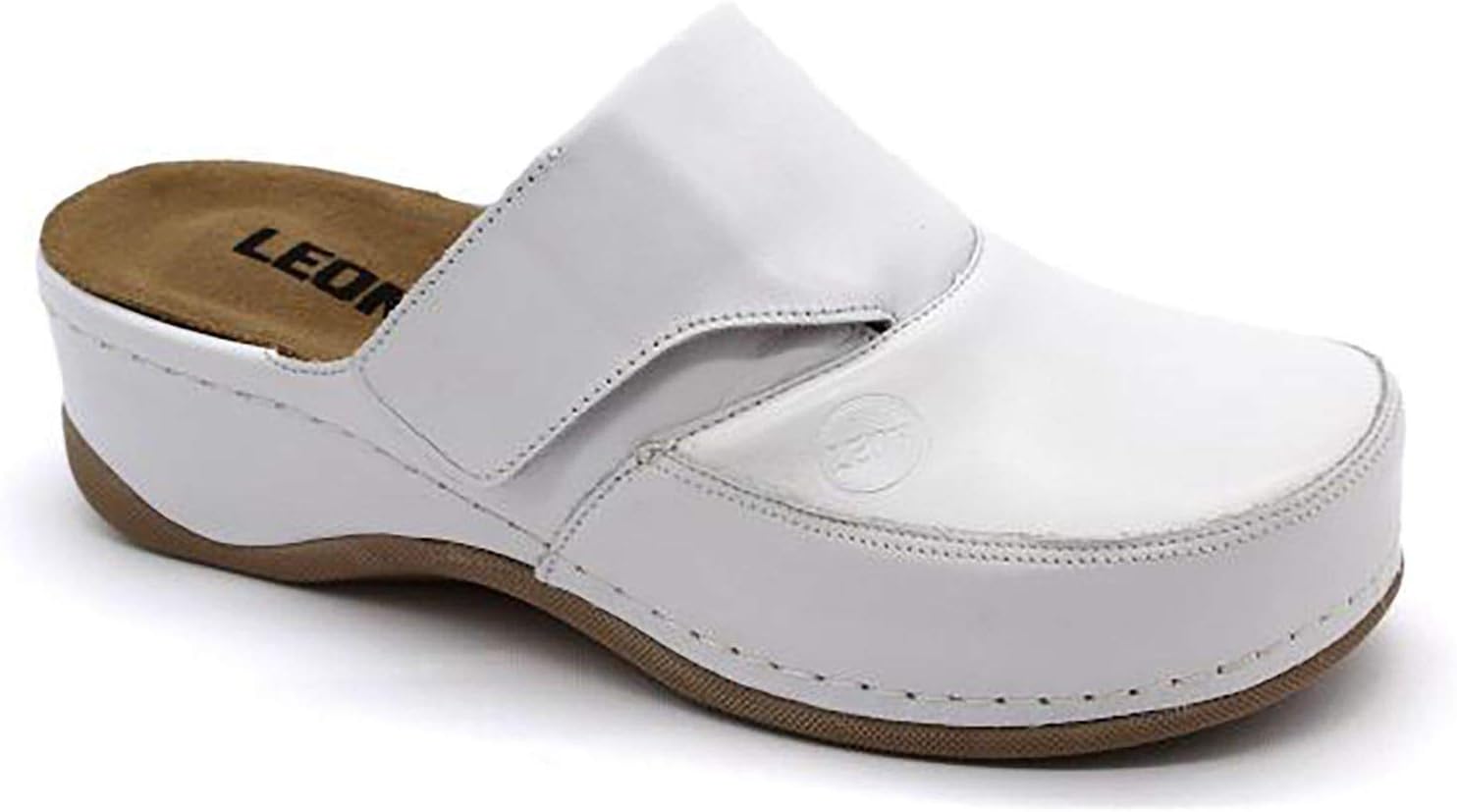 LEON 2019 Leather Slip-on Womens Ladies Mule Clogs Slippers Shoes