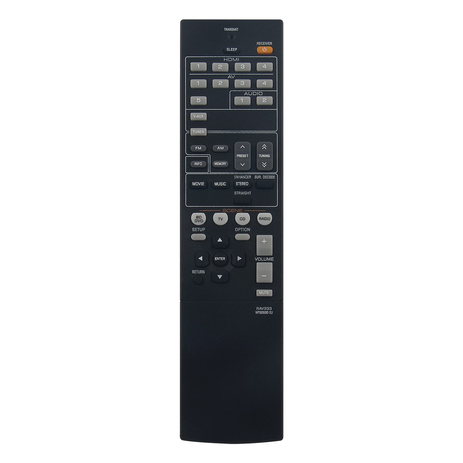 New RAV333 WT92690 EU Remote Control Replacement - RAV333 WT92690EU Replacement Remote Control fit for YAMAHA FB RAV333 WT92690 EU RX-V367 HTR-3063 RAV333 WT92690EU Remote Controller