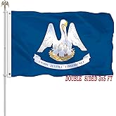 Louisiana State Flag 3x5 Outdoor Double Sided Louisiana Flags Heavy Duty 210D Polyester with 2 Brass Grommets for Outdoor Indoor Wall