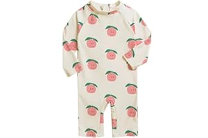JadwigaS Toddler Baby Girls Boy One Piece Swimsuit Toddler Long Sleeve Rash Guard UPF 50+ Sun Protection Bathing Suits