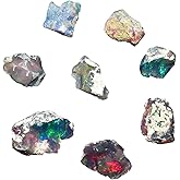 A+ Grade Natural Black Ethiopian Opal Rough Stone Wholesale Lot, Raw Crystals Gemstone, Opal Rock, DIY Stones Supplies, Chakra Healing, Energy Stone, Black Opal Tiny Rock, 6 to 8pcs (25 carats)