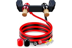 GMURA Battery Jump Post Kit, Waterproof Remote Battery Jumper Terminals W/Cable & Mounting Bracket, Heavy Duty Battery Charging Posts for UTV ATV Truck Trailer, Fit for Can Am X3 Polaris RZR 2 or 4 Seats
