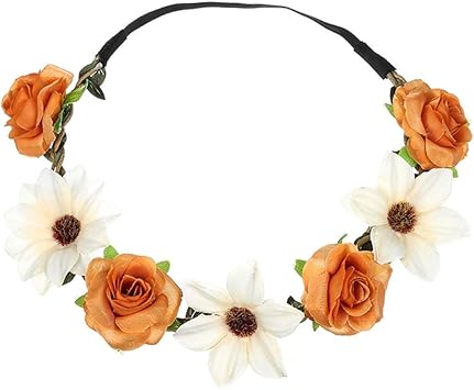 Amazon Co Jp Ankola人工花頭飾り 9 8 Bohemiaハンドメイドカチューシャフラワークラウンウェディング花輪頭飾りヘッドバンドヘアバンドアクセサリー 9 8 スポーツ アウトドア