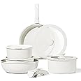 CAROTE 11 Piece Pots and Pans Set, Nonstick Cookware Set Detachable Handle, Non Stick Kitchen Cookware Sets with Removable Handle, White