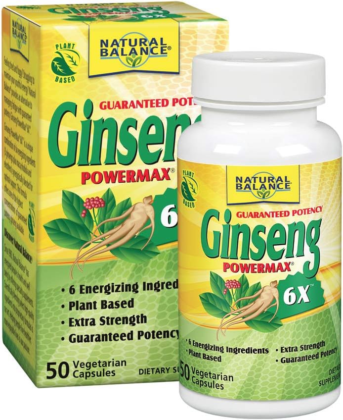 Natural Balance 2000 mg Ginseng Powermax 6x Herbal Supplement, 50 Count: Health & Personal Care