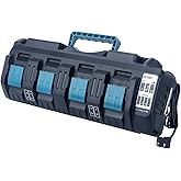 18V 4-Port 50-Minute Fast Charger Station Compatible with M-Akita 18 Volt LXT Lithium Batteries BL1860B BL1850B BL1840 BL1830B BL1820B BL1815, DC18SF Charger Replacement for DC18RC DC18RD DC18SD