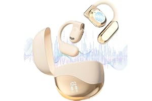 AINAC Ai Translating Earbuds, Wireless Bluetooth Translation Earbuds Real Time Open Ear AI Translator Earbuds, 144 Language Translator Pods for Android iOS and Travel Business Use (Beige)