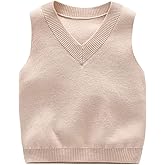 PTPUKE Baby Boys Girls V Neck Comfort Knitted Sleeveless Pullover Sweater Vest