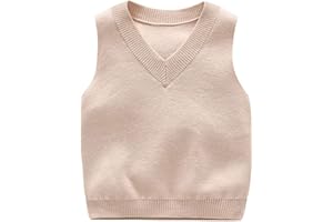 PTPUKE Baby Boys Girls V Neck Comfort Knitted Sleeveless Pullover Sweater Vest