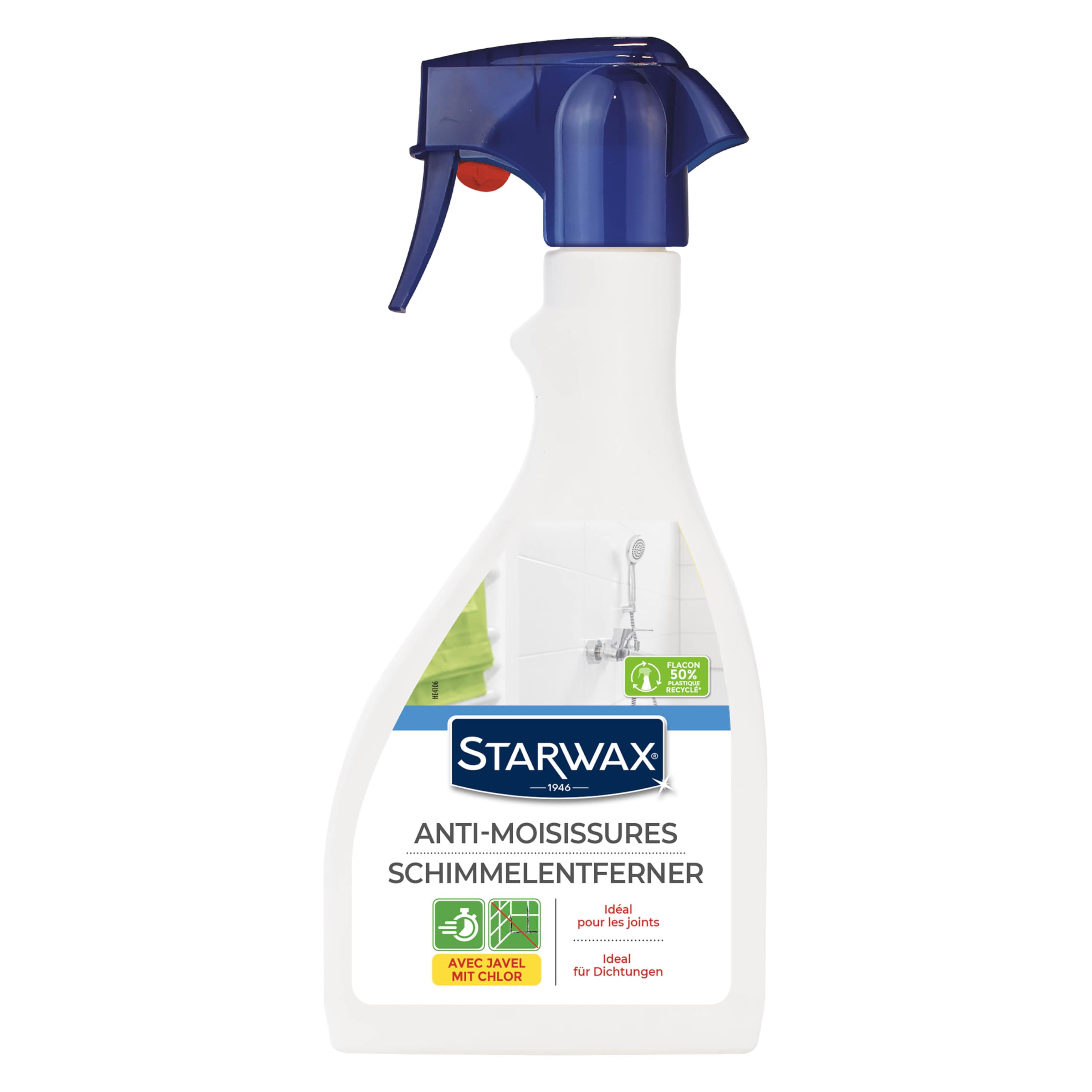STARWAX - Schimmelentferner - Speziell für Fugen im Badezimmer -Bekämpft Schimmel - Desinfiziert und entfernt schwarze Flecken - Bleichmittel - 600 ml