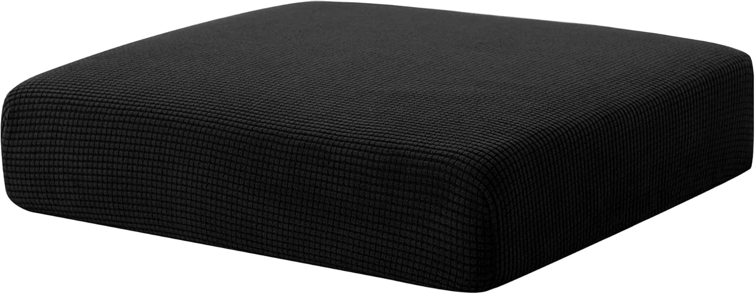 Slipcovers - Hokway Couch Cushion Covers Stretch Cushion Covers Sofa Seat Cushion Slipcover Cushion Protector(Black, Small)