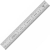 PEC Tools 6&rdquo; Metal Ruler, Rigid, 4R(1/8&rdquo;,1/16&rdquo;;1/32&rdquo;,1/64&rdquo;),Made In USA | High-Precision Fractional Scale, Satin Chrome Finish Steel, Measuring Tool Preferred By Machinists And Tradesmen